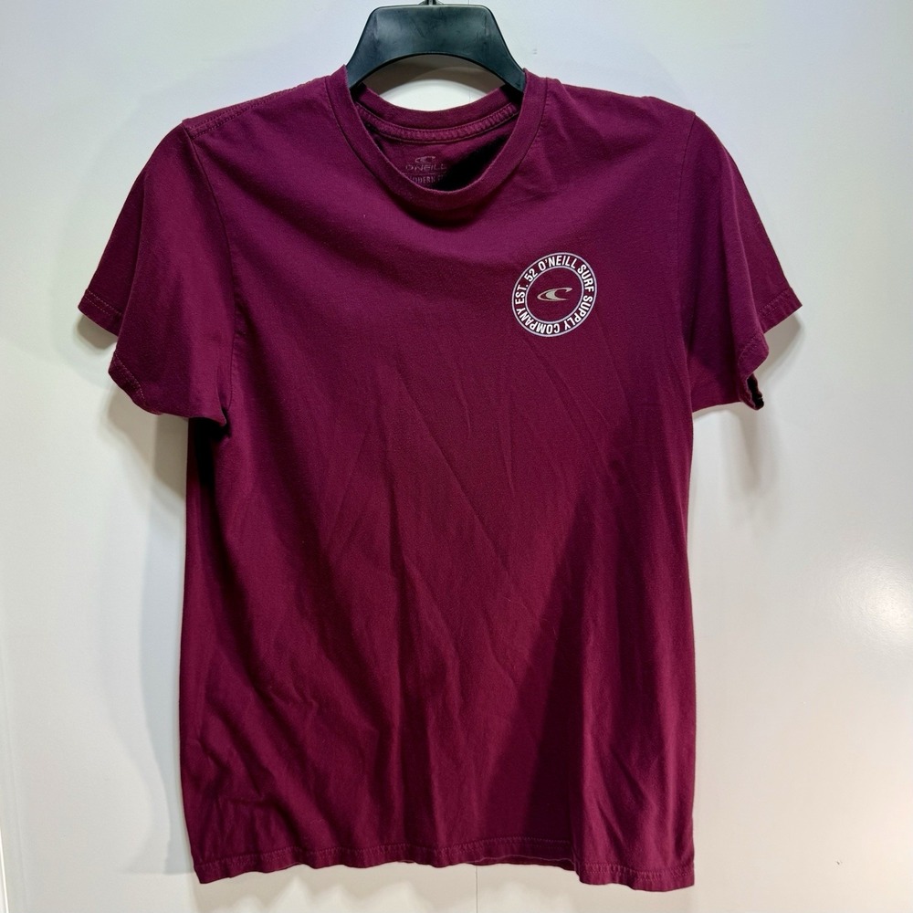 O'Neill T-Shirt Maroon Men's M Modern Fit "Est. 52 O'Neill Surf"‎ Short Sleeves